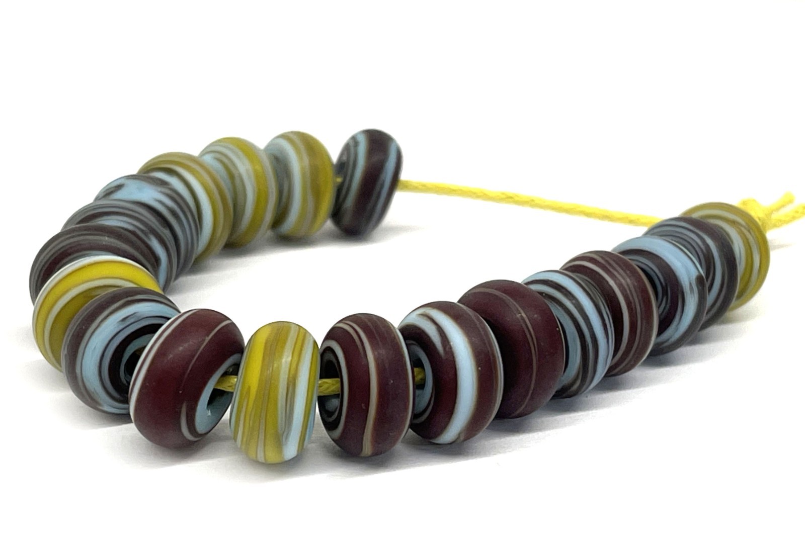 Handmade Lampwork Glass Disk Beads From Murano OOAK Tamara Yarilo Brand 19 Pcs