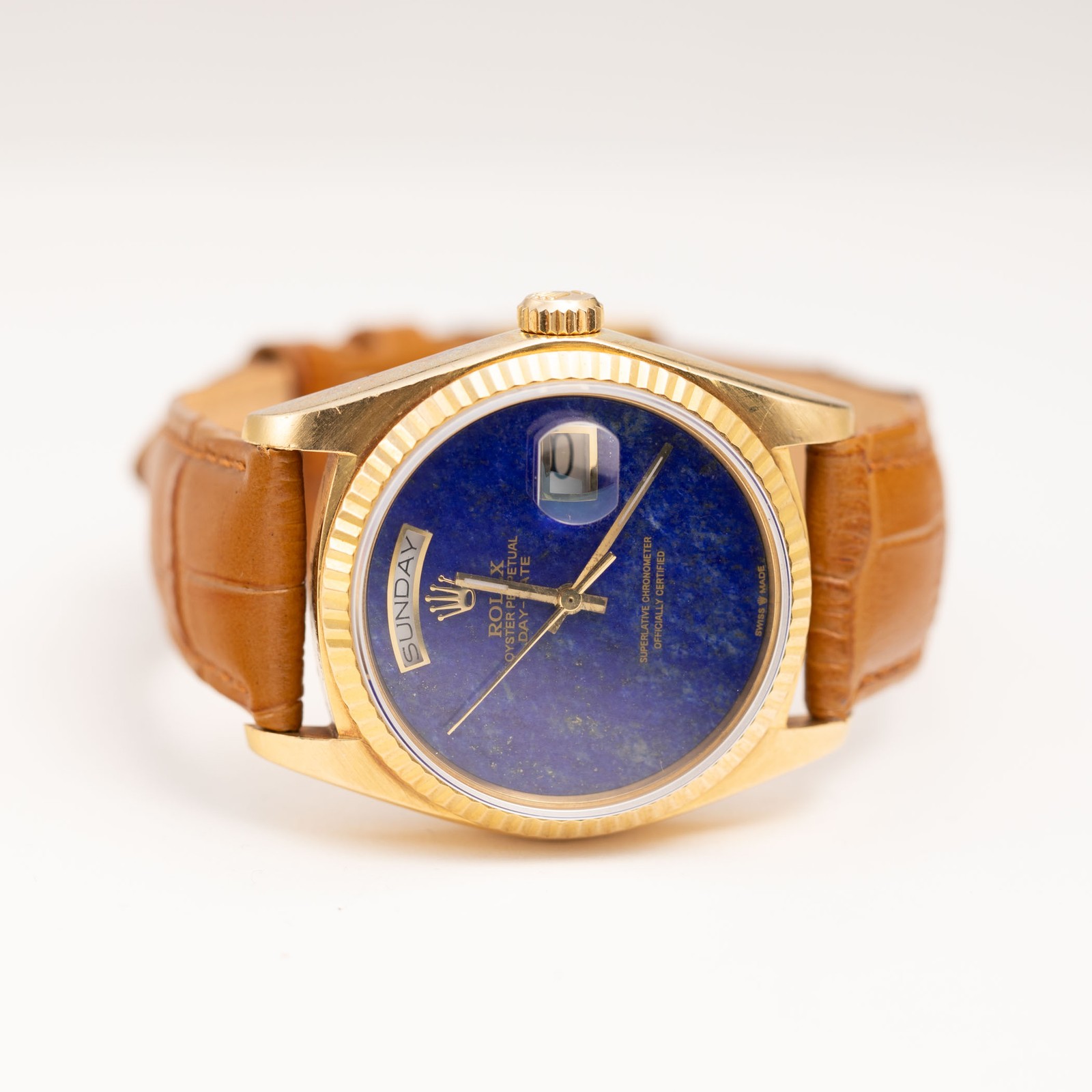 Presidential Rolex Day-Date 18038 36mm Watch Lapis Dial 18K Yellow Gold