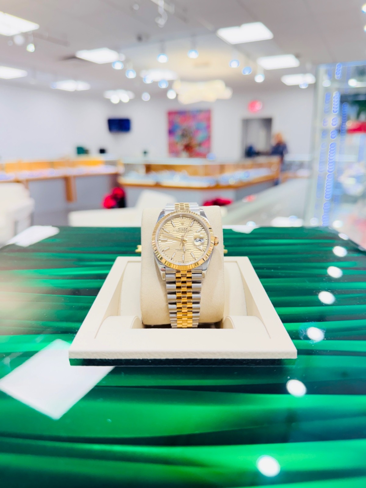 Rolex Datejust 36 126233 Champagne Motif Stick Steel & Yellow Gold BOX/PAPERS