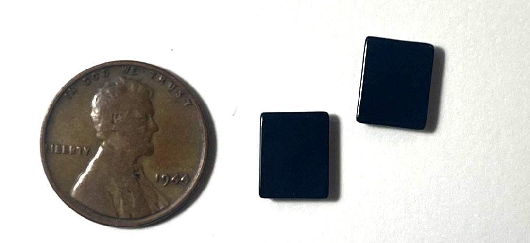 TWO (2) PIECES BLACK ONYX 10X8 MM RECTANGLE FLAT AS PICTURED BELOW WHOLESALE!!!