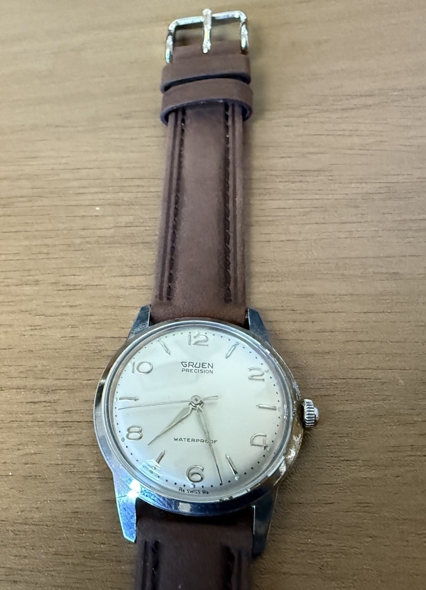 Vintage Gruen Precision Waterproof Swiss Mechanical Watch Running Men’s Watch SS