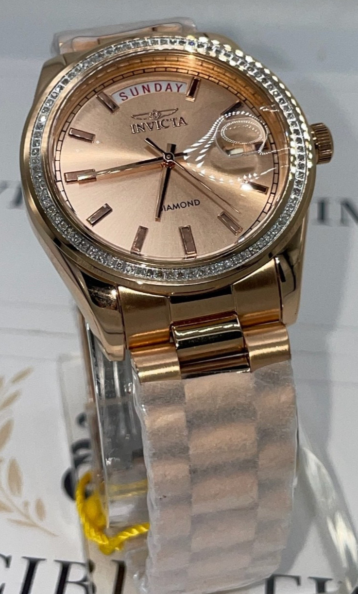 Invicta Elite Diamond 0.30 Carat Diamond Unisex Watch – 38mm, Rose Gold (48766)