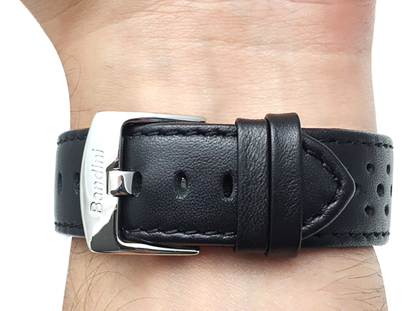 24mm Leather Rally Strap, Perforated Watch Band for Breitling Chronomat LMTD