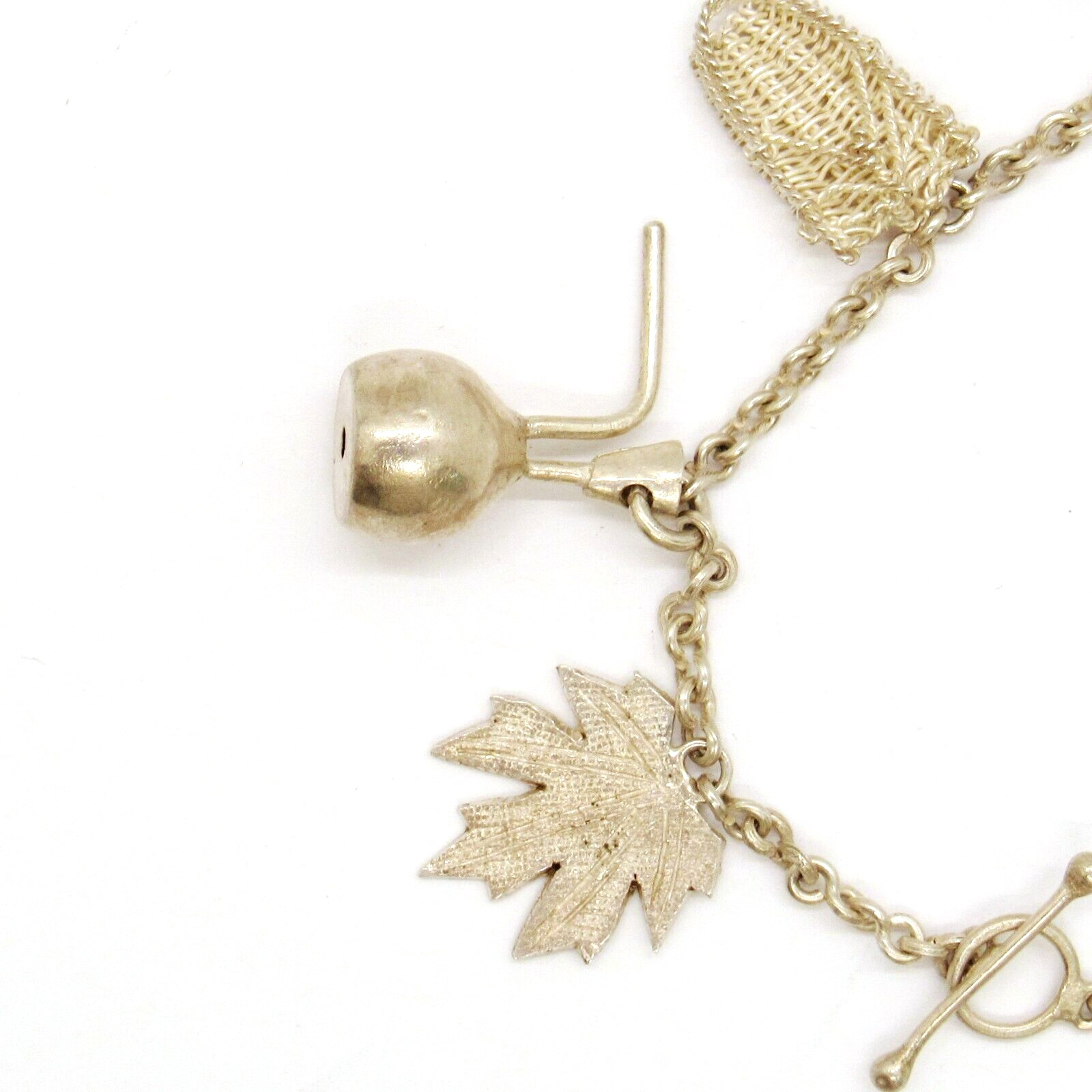 VINTAGE HANDMADE SILVER TIRBAL ORIENTAL SOUTHEAST ASIA CHARM ESTATE BRACELET