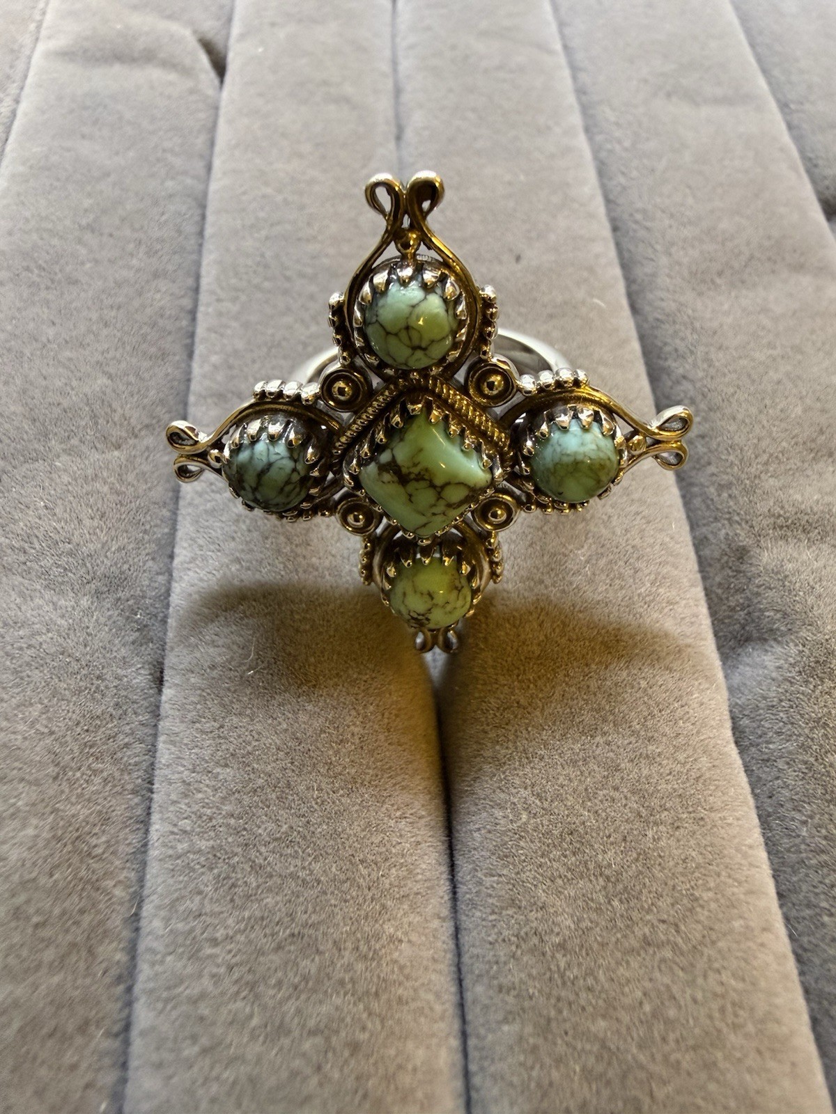 D’Joy Artisan Crafted Blue Moon Turquoise Ring In Sterling Silver Sz 7, 2.80 Ct