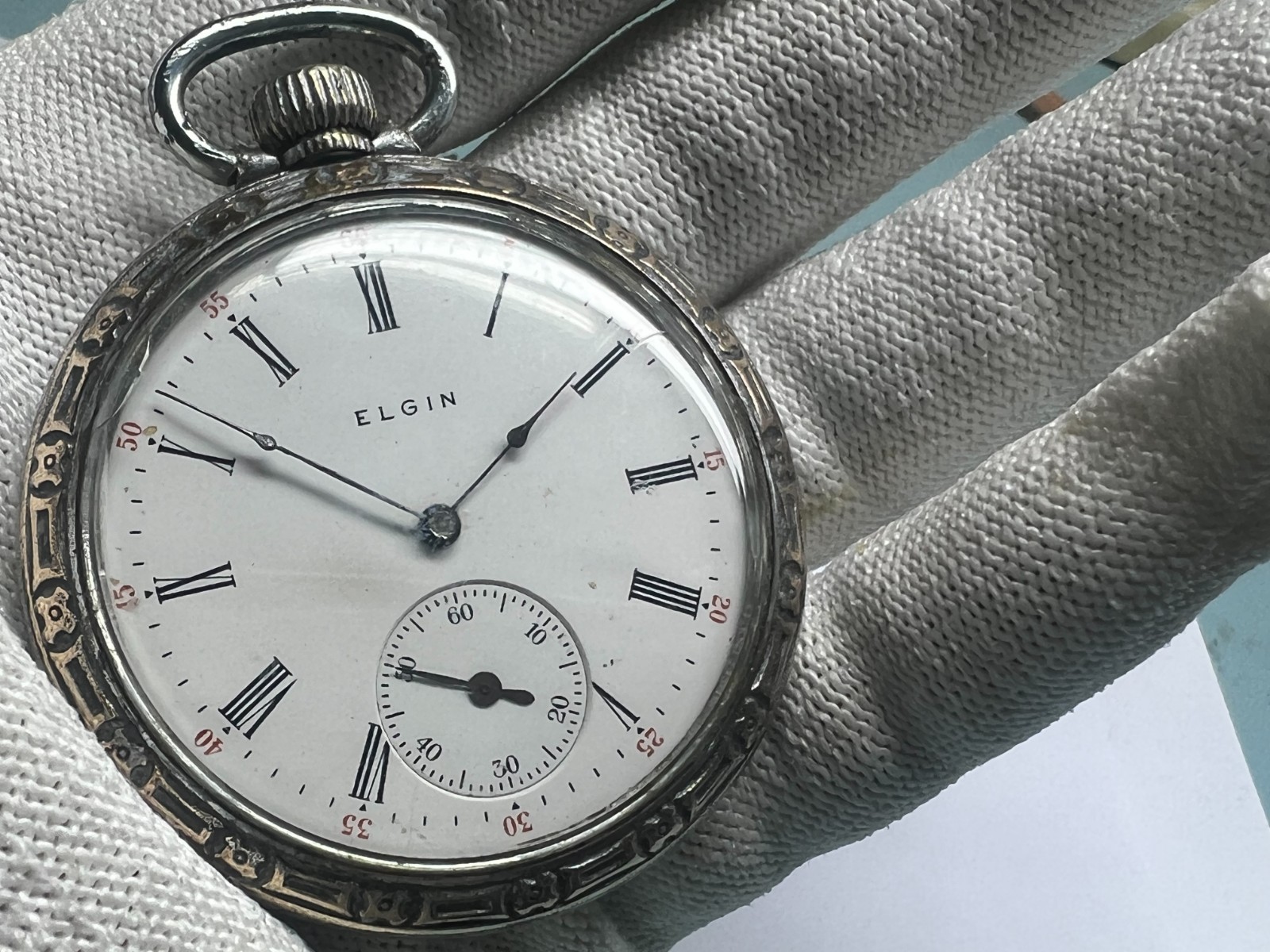 57. Elgin Y 1907 pocket watch 16s 7 J G 291model 7 Class 110 running