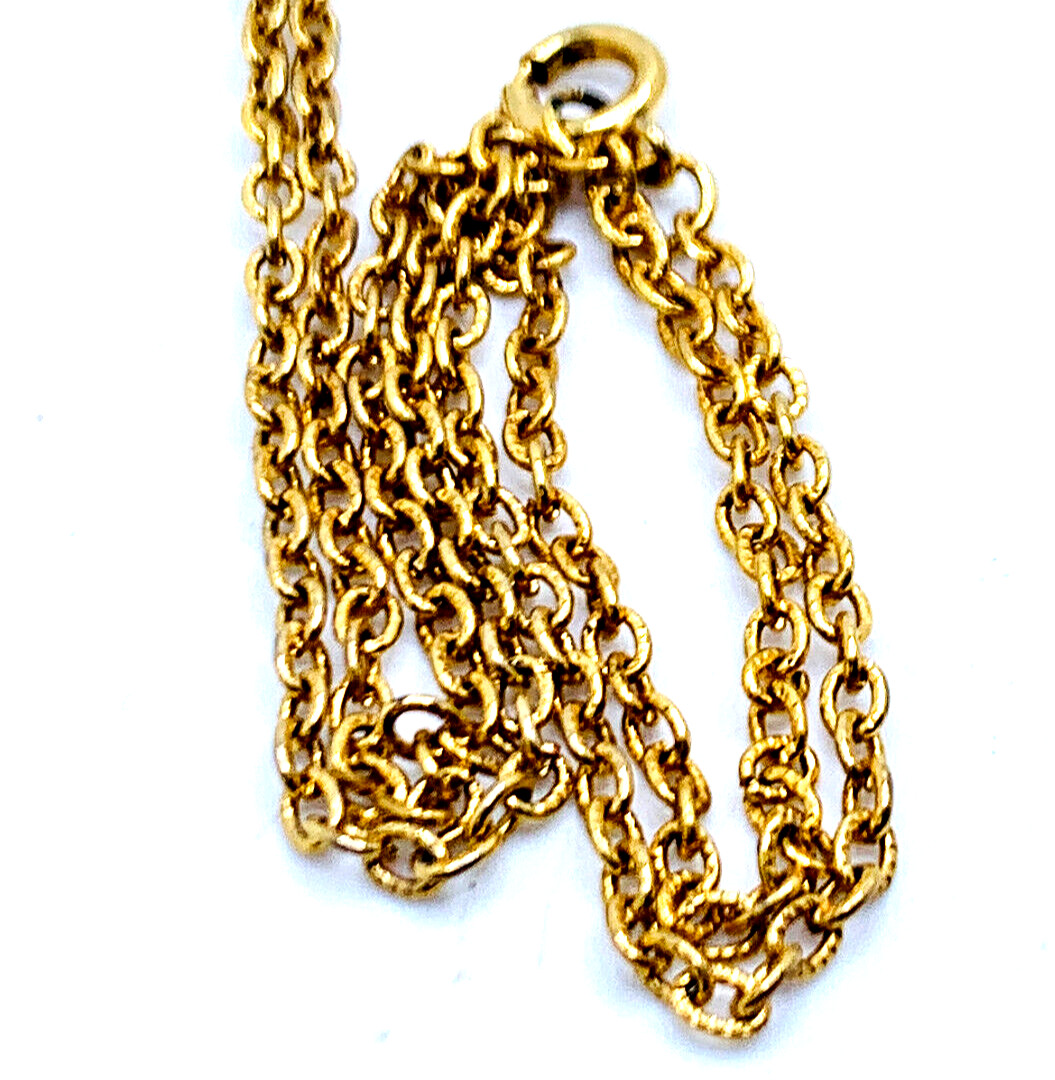 Vtg Gold Crown Inc Gold Tone Black Enamel Rhinestone Deco Rev. Pendant Necklace