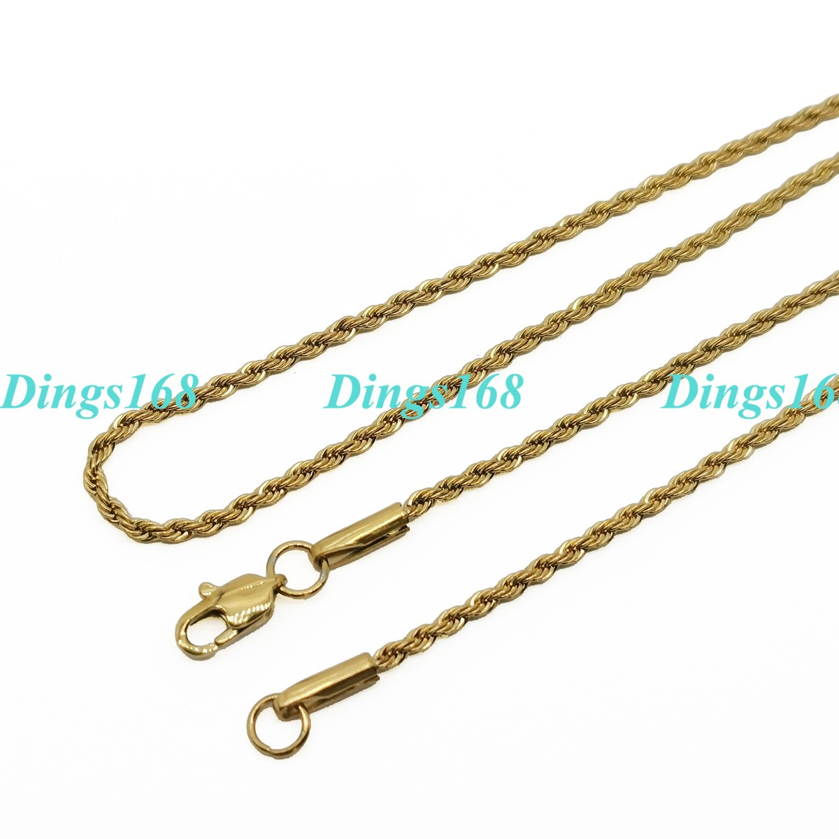 Men &Women’s 18K Yellow Gold Filled 32inch 1.7 mm wide Round Rope Chain Necklace