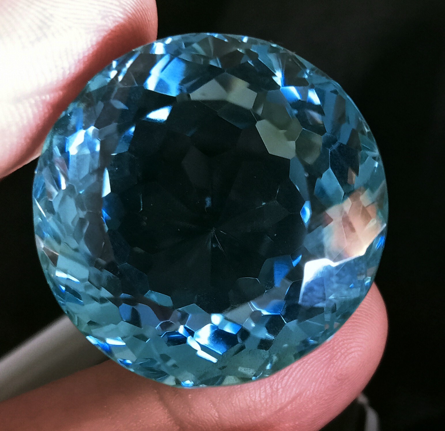 Aquamarine Round Cut Ocean Blue EGL Certified 90-92 Ct Natural Loose Gemstone
