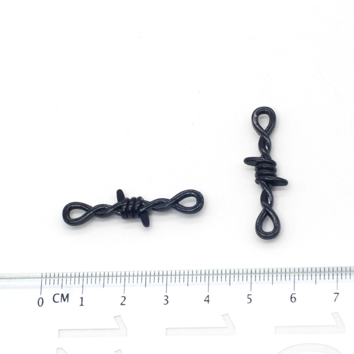 8PCS or 20PCS Black Tone Barbed Wire Gothic Chain Choker Connectors LCRG09