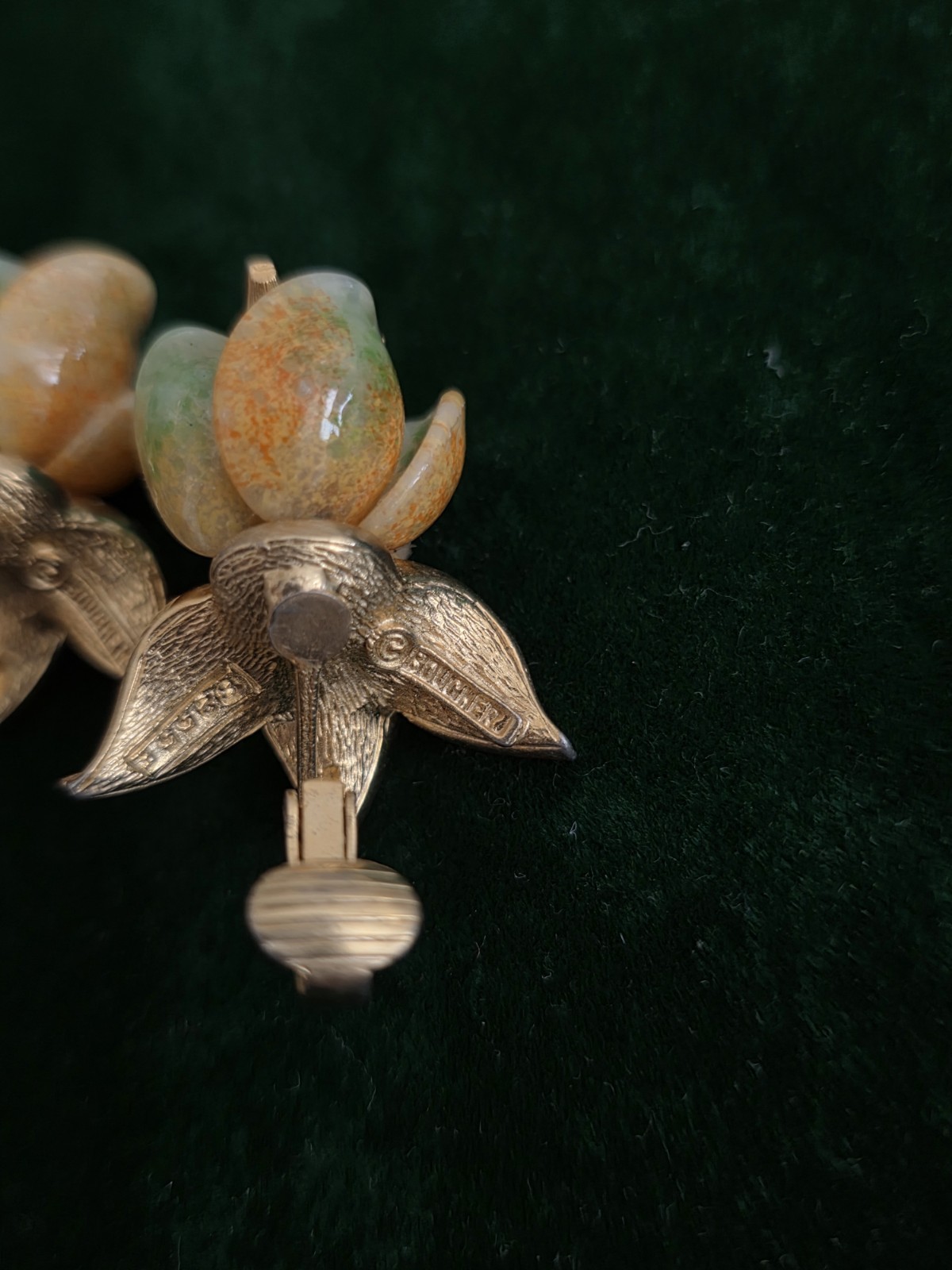 Ultra Rare Boucher Glass Petal Flower Earrings