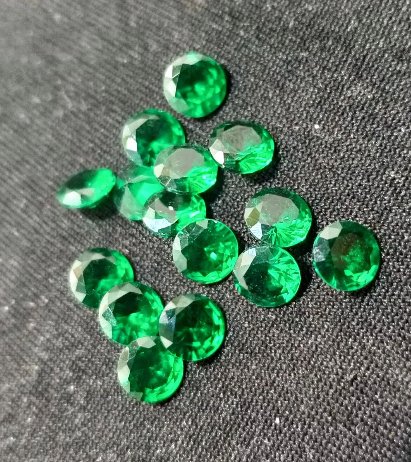 5 mm Natural Colombian Green Emerald Round Loose Certified Gemstones Lot 10 Pcs