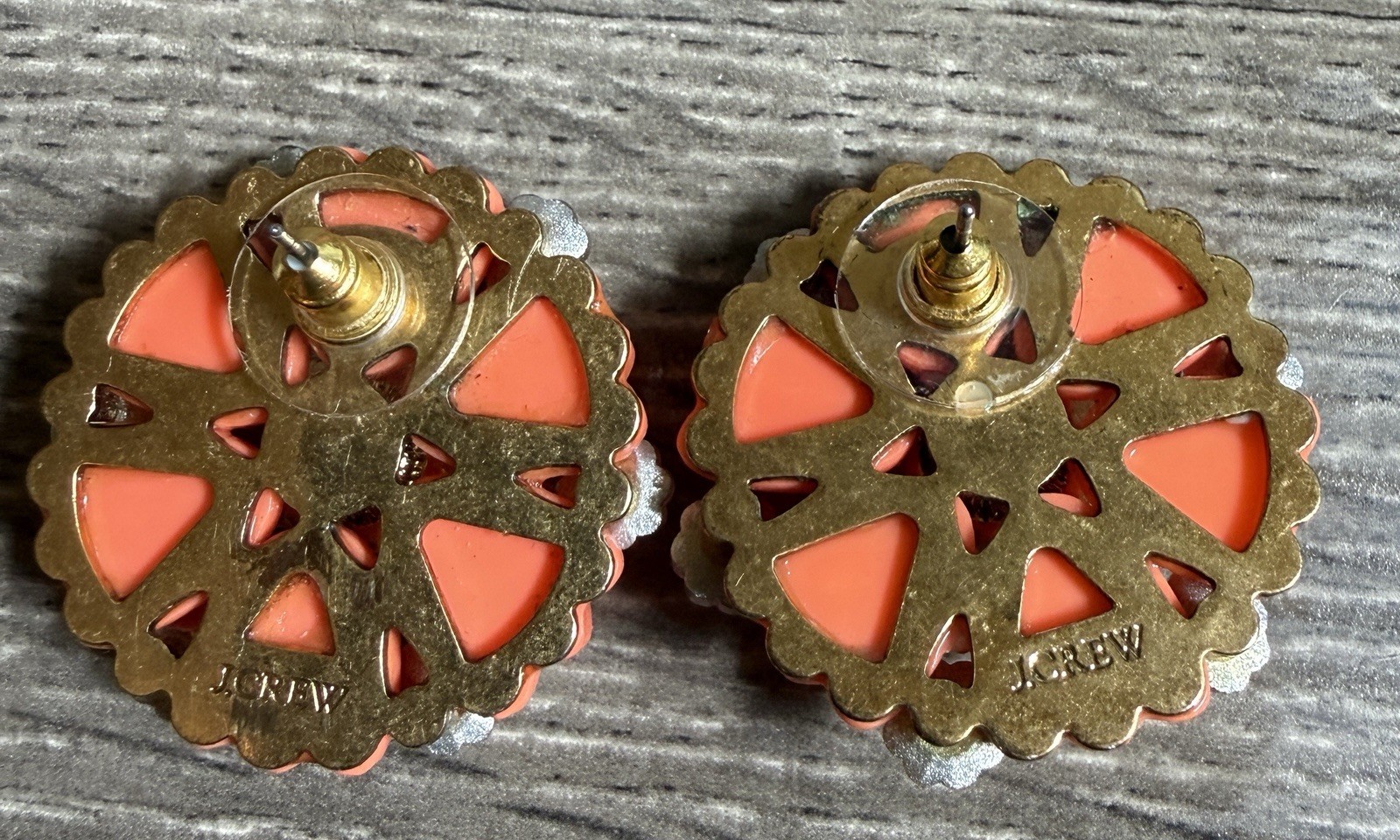 J. Crew Orange Cosmos Pierced Earrings