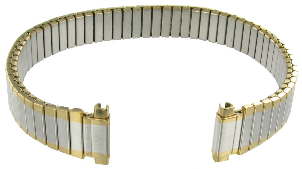8-11mm Twist-O-Flex Milano Micron Plate Stainless TwoTone Watch Band 167130