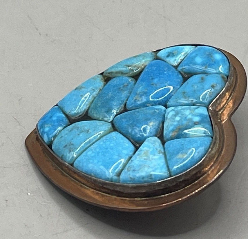 Jay King DTR Blue Basin Kingman 925 Turquoise Heart Pendant Enhancer