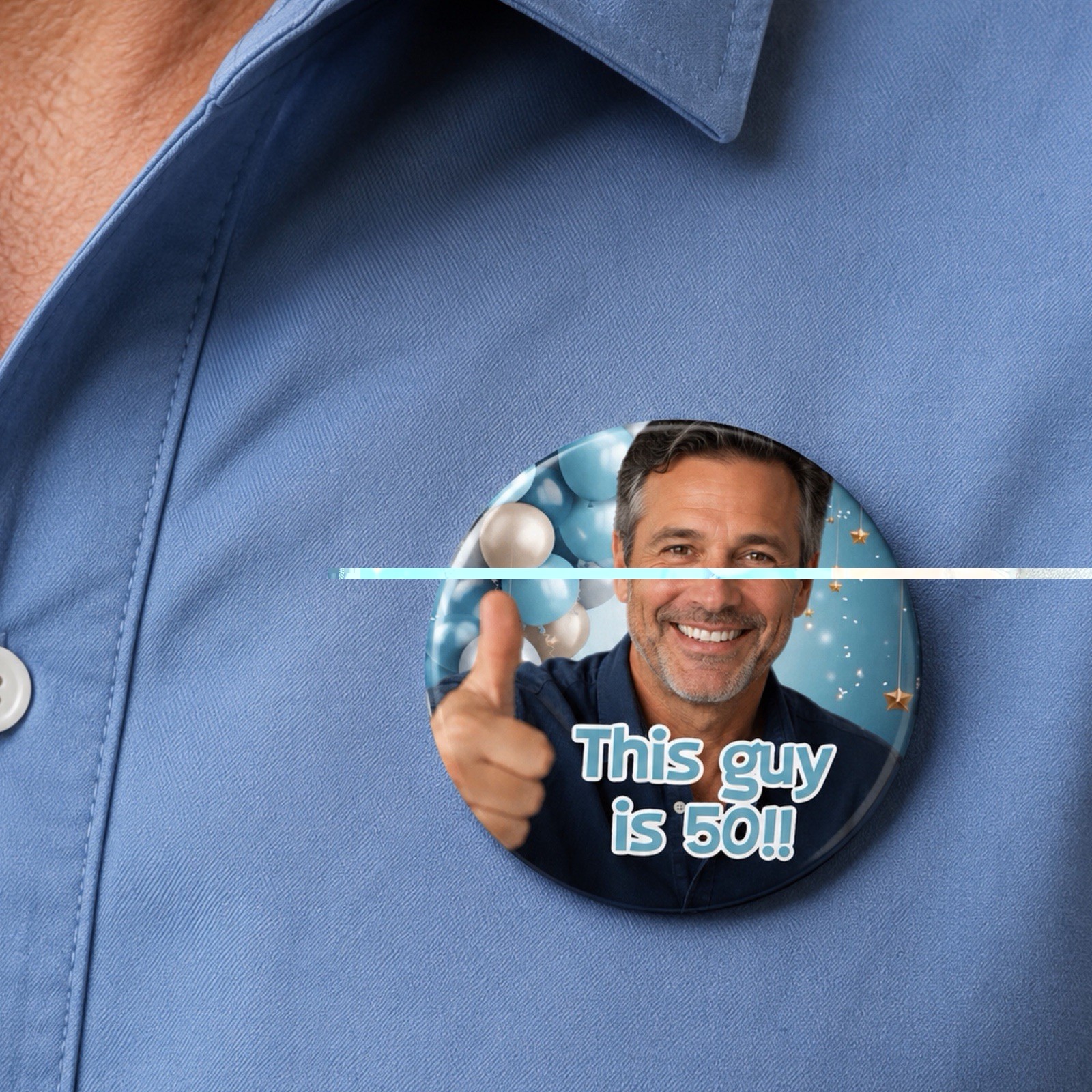 Custom Pin back Birthday/Celebration Buttons 1.25”, 2.25” & 3” Round