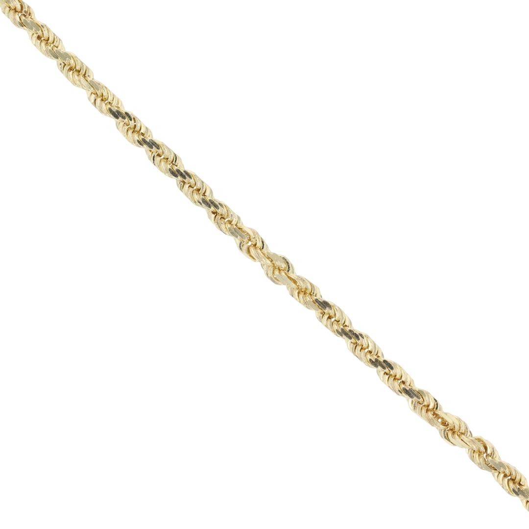 2.4mm Rope Link Chain 7″ Bracelet 14k Yellow Gold 5.33 Grams