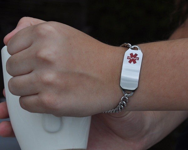 Medical Alert ID Bracelet -FREE ID Wallet Card,Engraving -Men’s Women’s USA