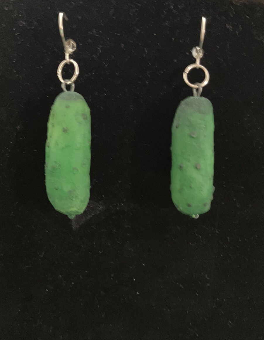 Pickle Earring And Lapel Pin Set, MiaChavi Geekery