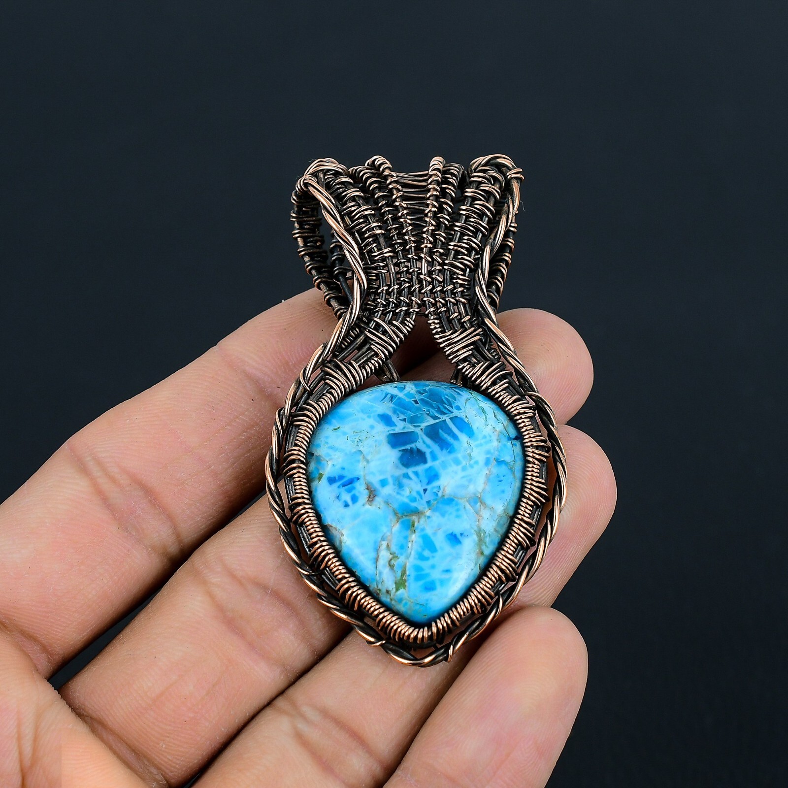 Neon Apatite Handmade Gemstones Cropper Wire Wrapped Pendant Jewelry