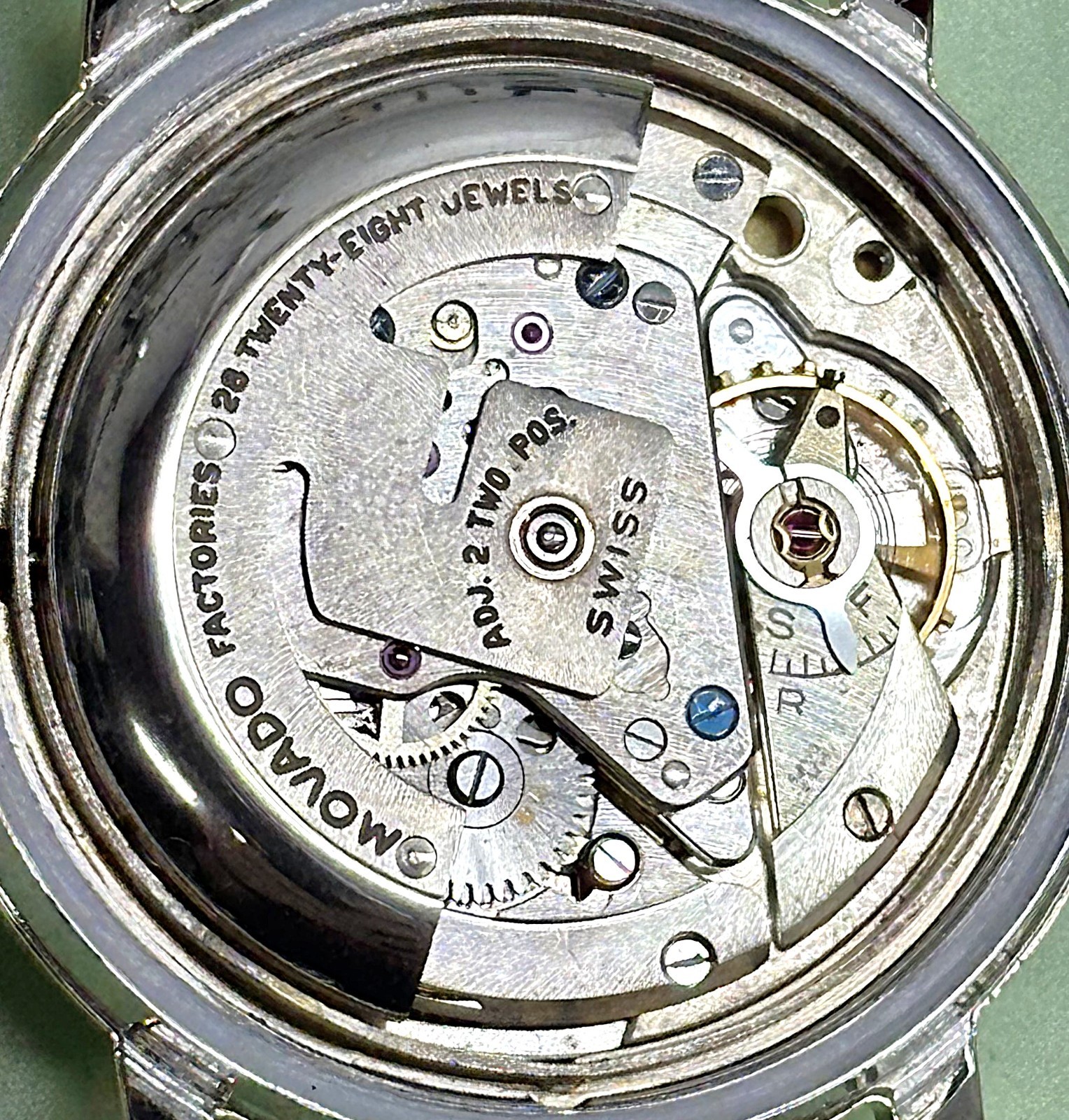 Vintage Movado Kingmatic Sub Sea 14K Gold Capped Automatic Mens Watch 28J 1950s