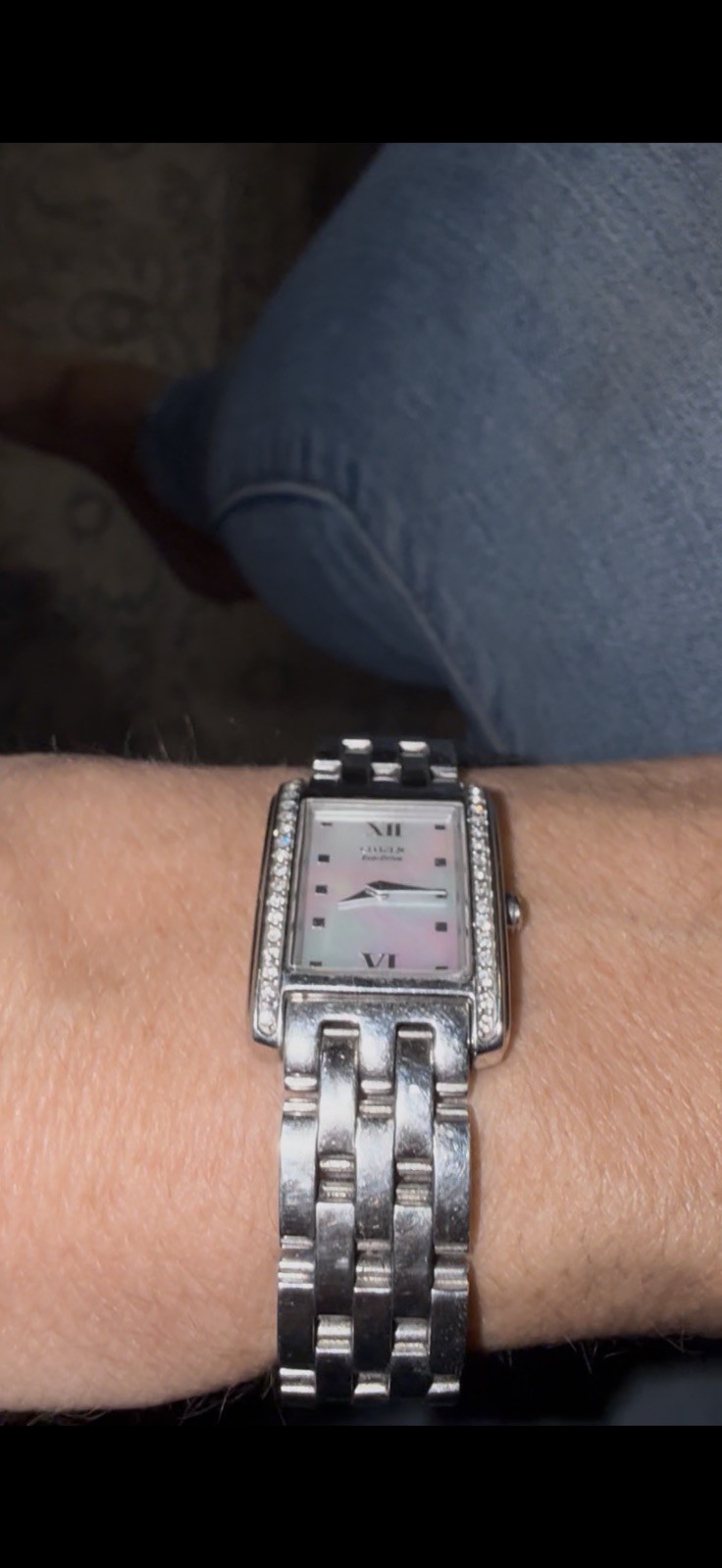 Citizen Eco-Drive EG3050-56D 38 Diamonds Silver Tone White MOP Dial Womens Watch