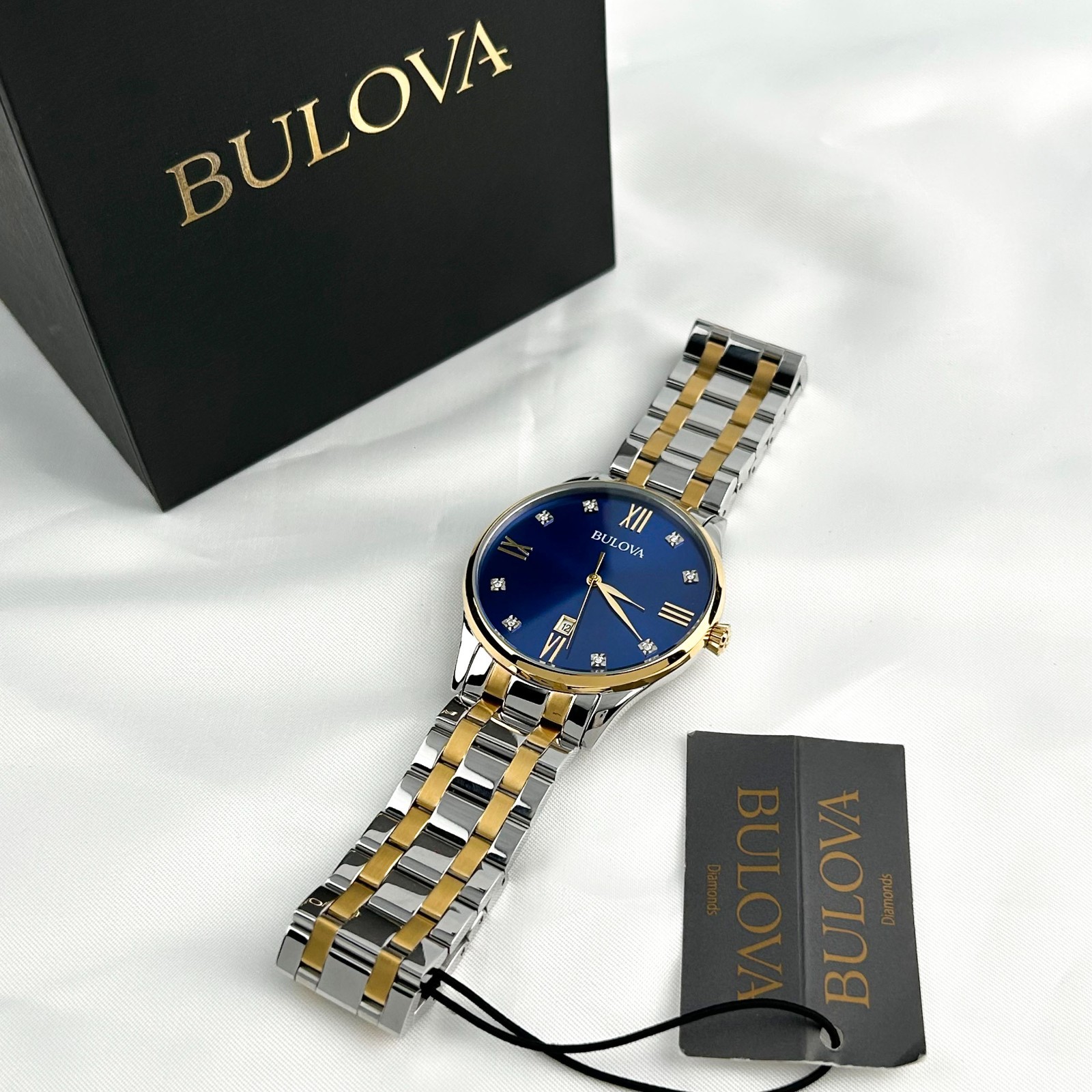 Bulova Men’s Classic Blue Dial & Two Tone Bracelet 98D130 Quartz Watch 40mm