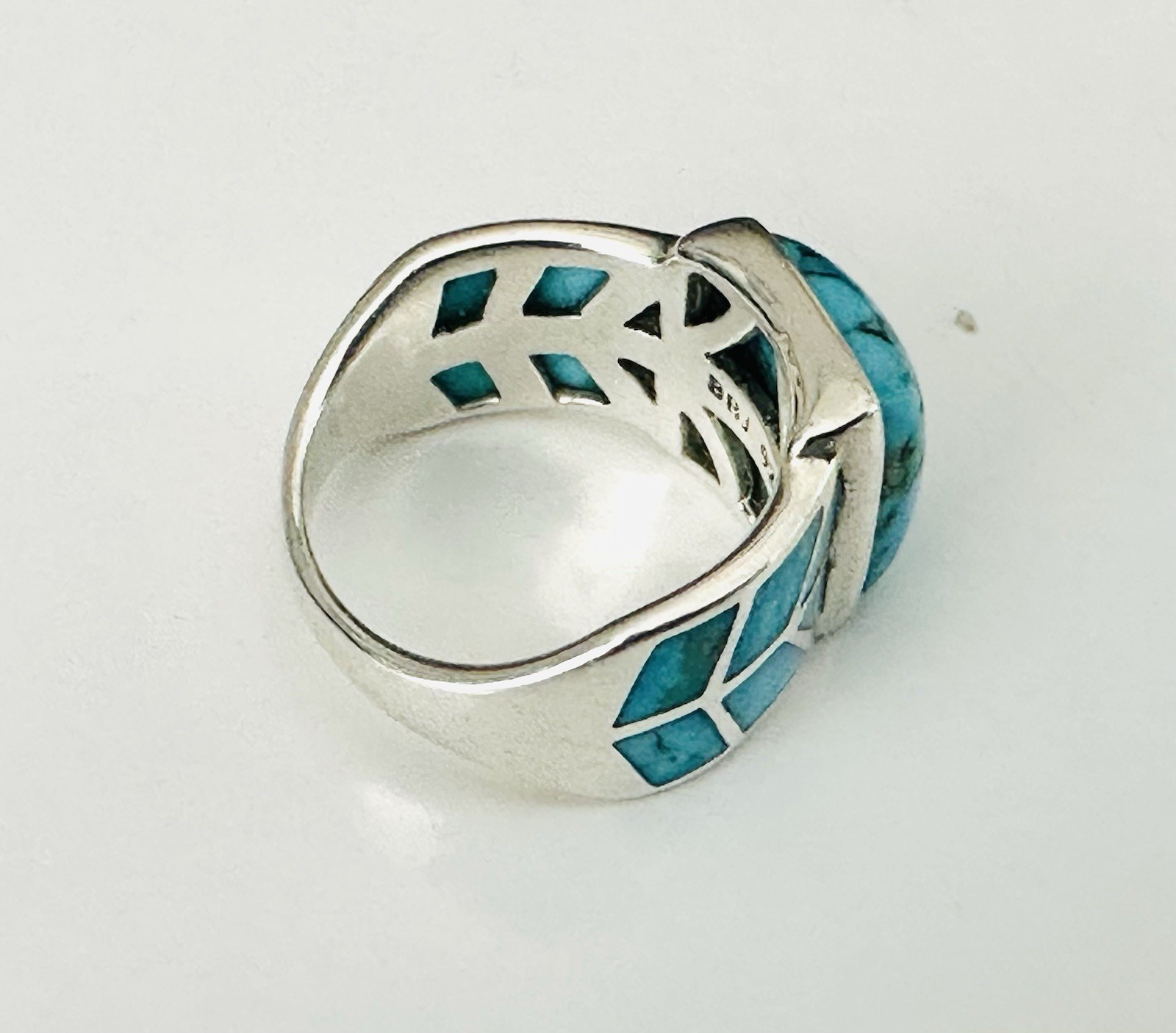 Southwest STYLE Turquoise Ring Sterling Silver 925 Signed Designer