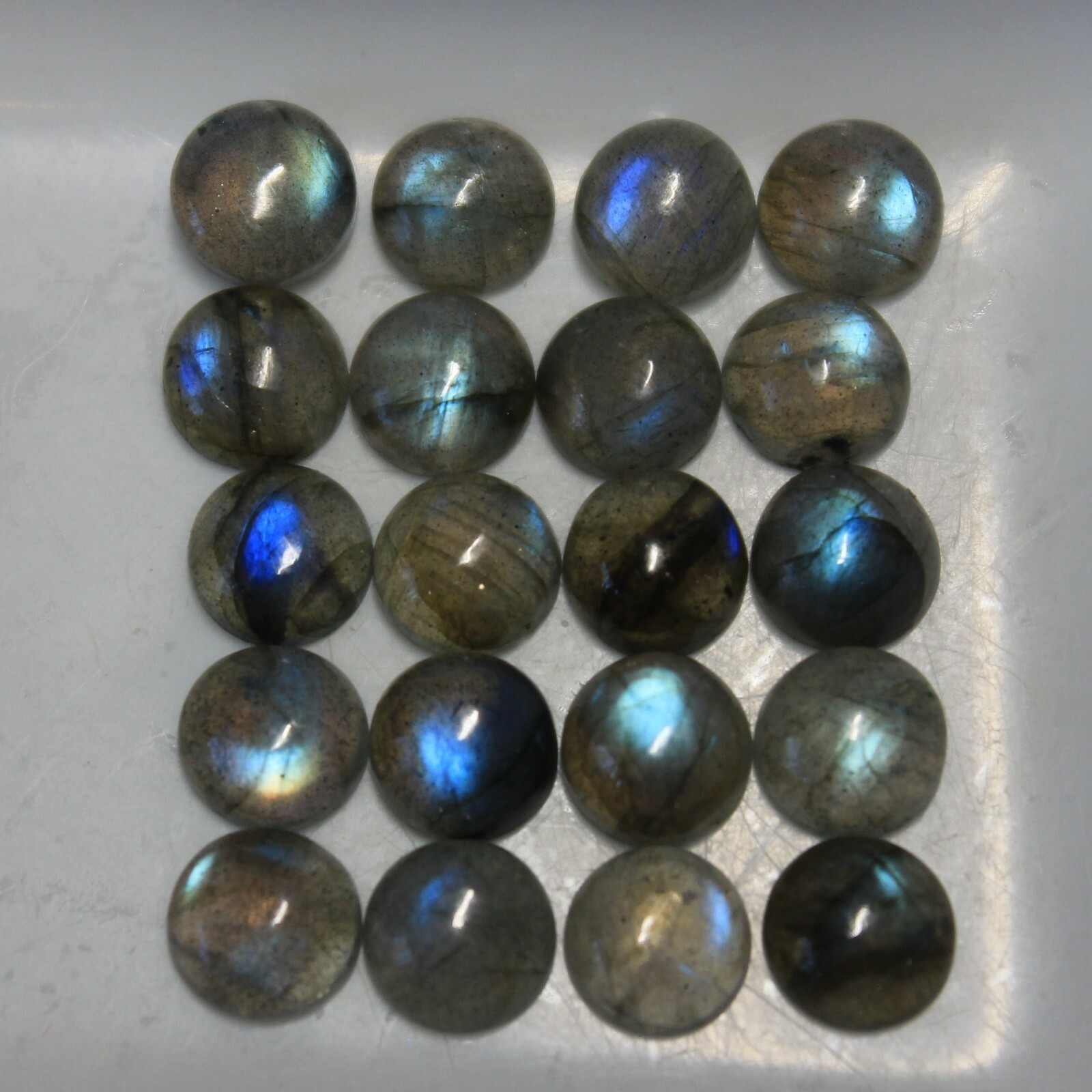 Labradorite 3mm, 4mm, 5mm, 6mm, 7mm, 8mm, 10mm Flat Back Round Cabochon Gem(s)