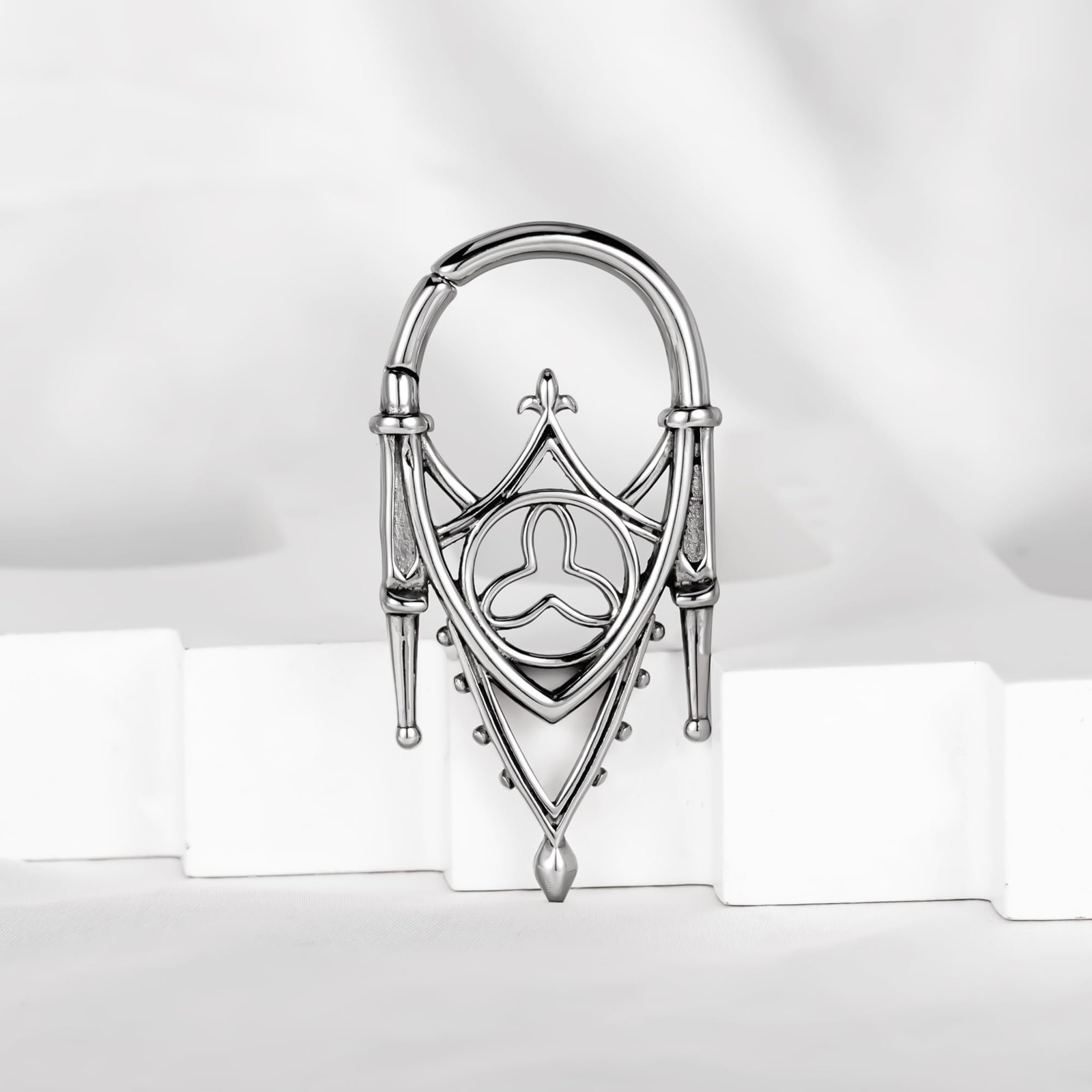 Gothic Ear Weights Hangers, 2PCS Stainless Steel Dangle Ear Gauges Plugs Tunn