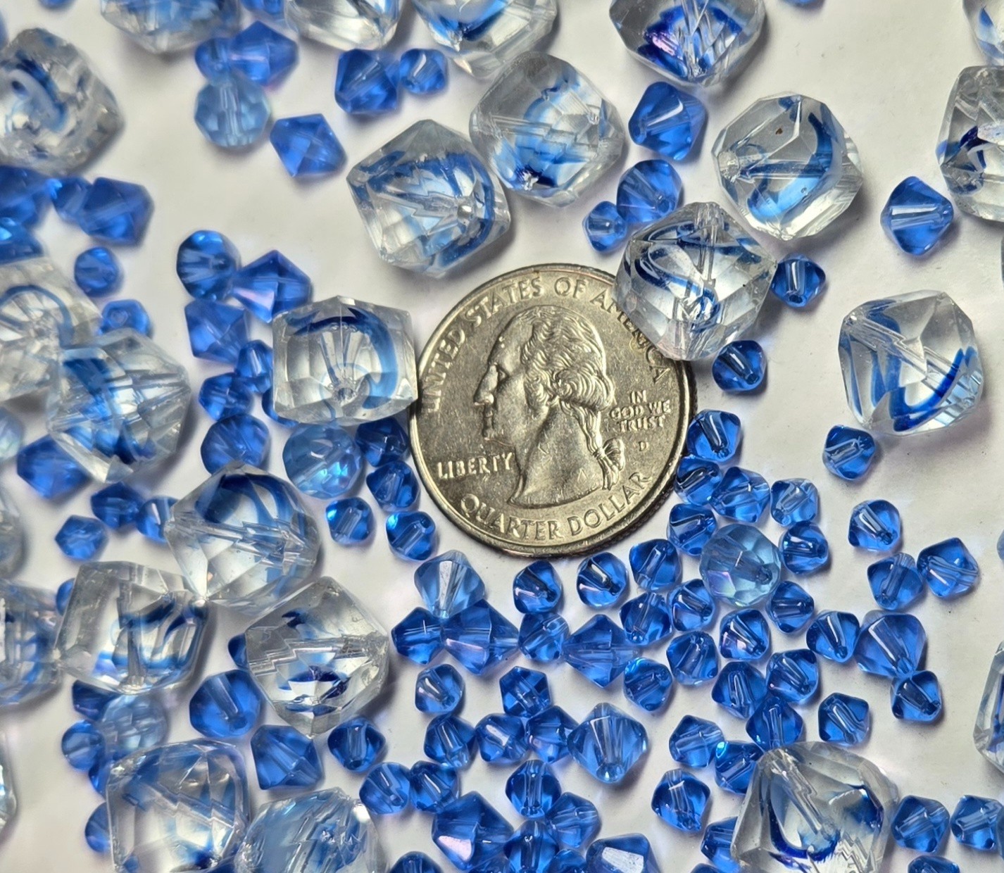 Cube Glass Beads for Jewelry Making 10mm Beads BLUE Square Bicone Jewelry 100 pc