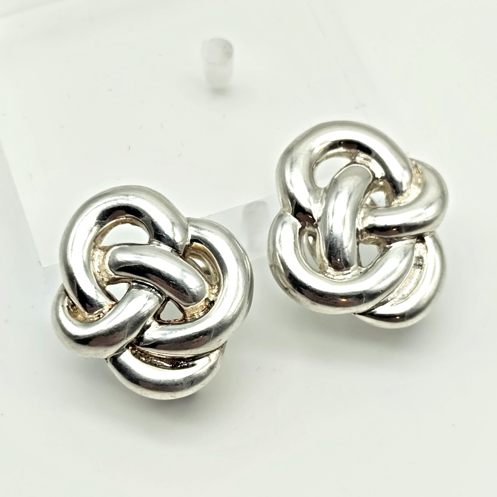 Angela Cumming AC Studio Sterling Silver 925 14K Gold Posts Knot Earrings