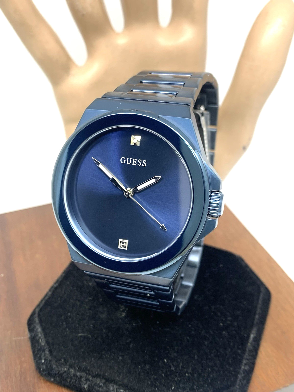 Guess Men’s Watch GW0833G1 Quartz Blue Dial Diamond Accent Stainless Steel 44mm