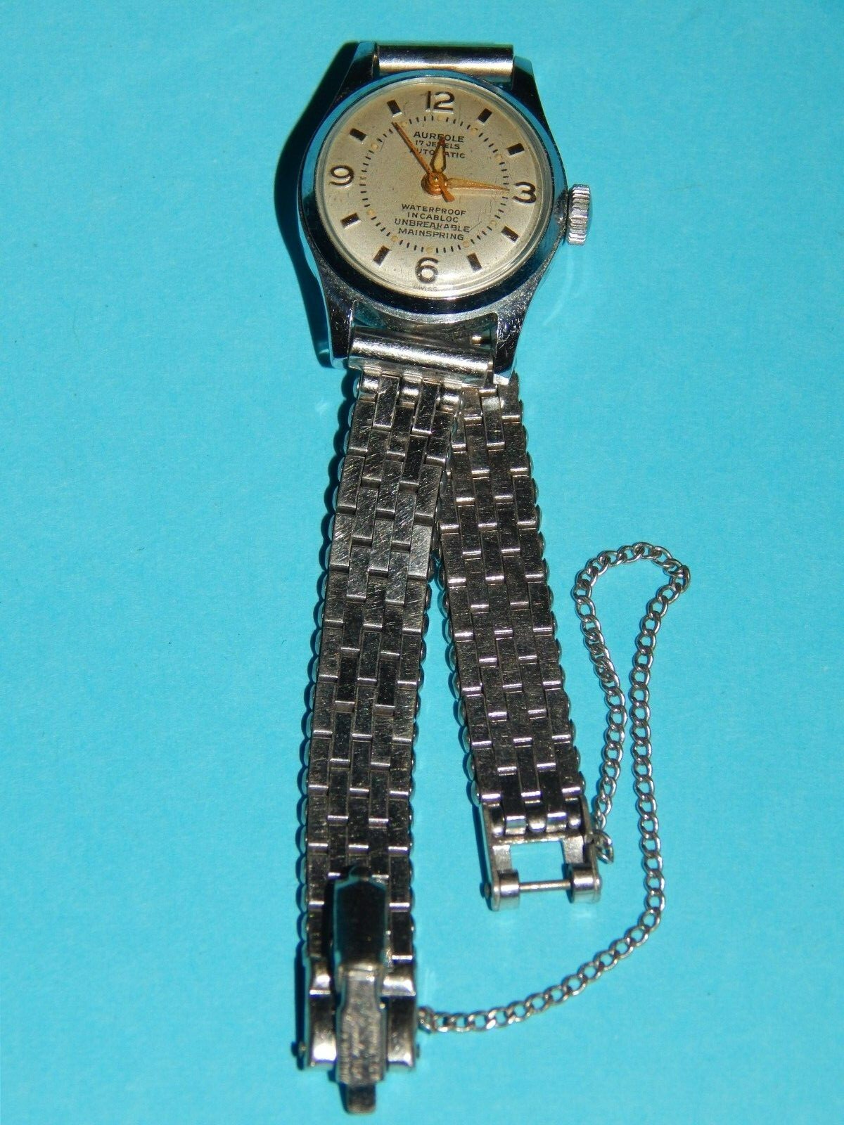 Vtg Aureole Mechanical Watch, Needs Repair; 10k Gold Filled Bracelet by Kreisler