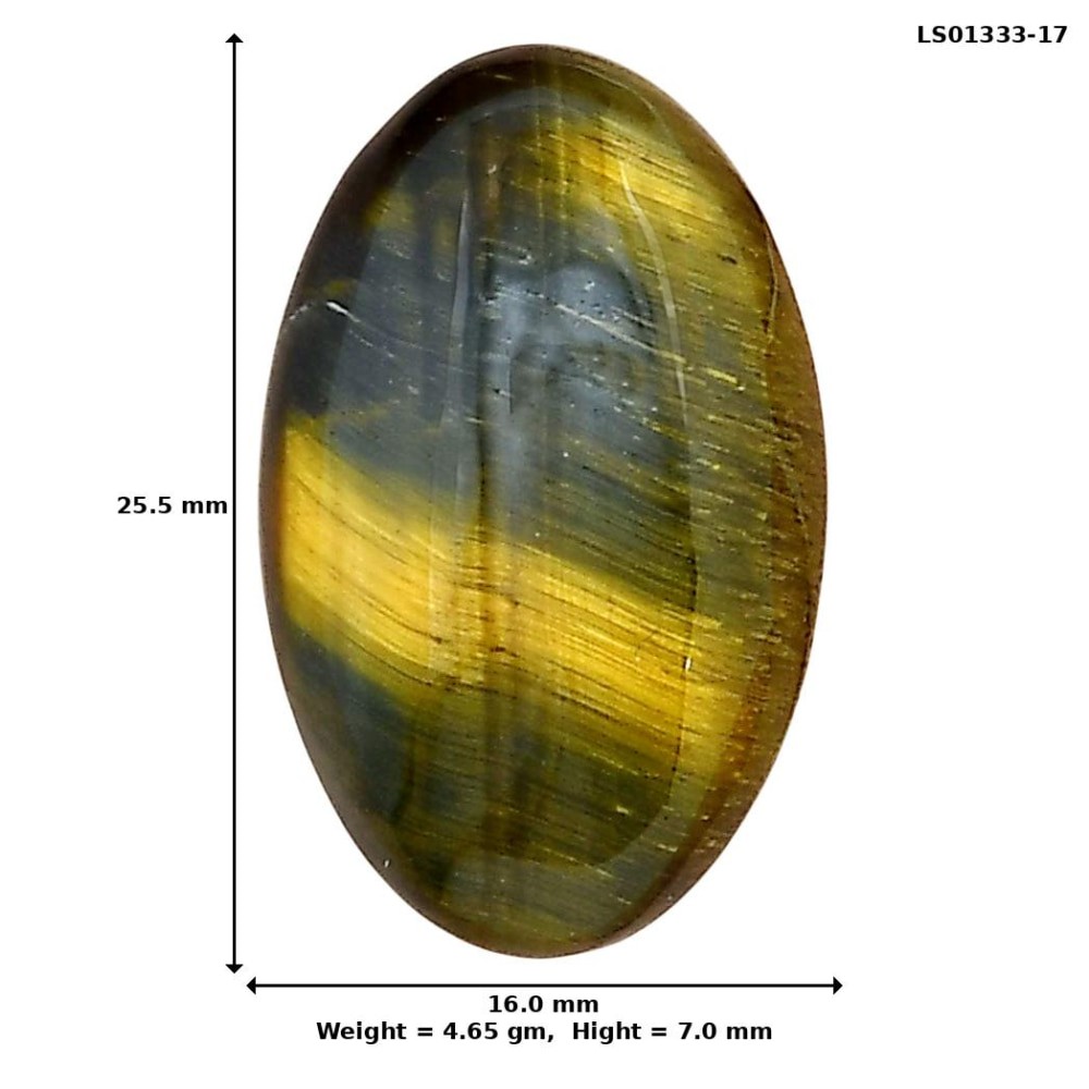 Natural Blue Tiger Eye 25.5x16x7 mm Oval Shape Polished Gemstone LS01333-17