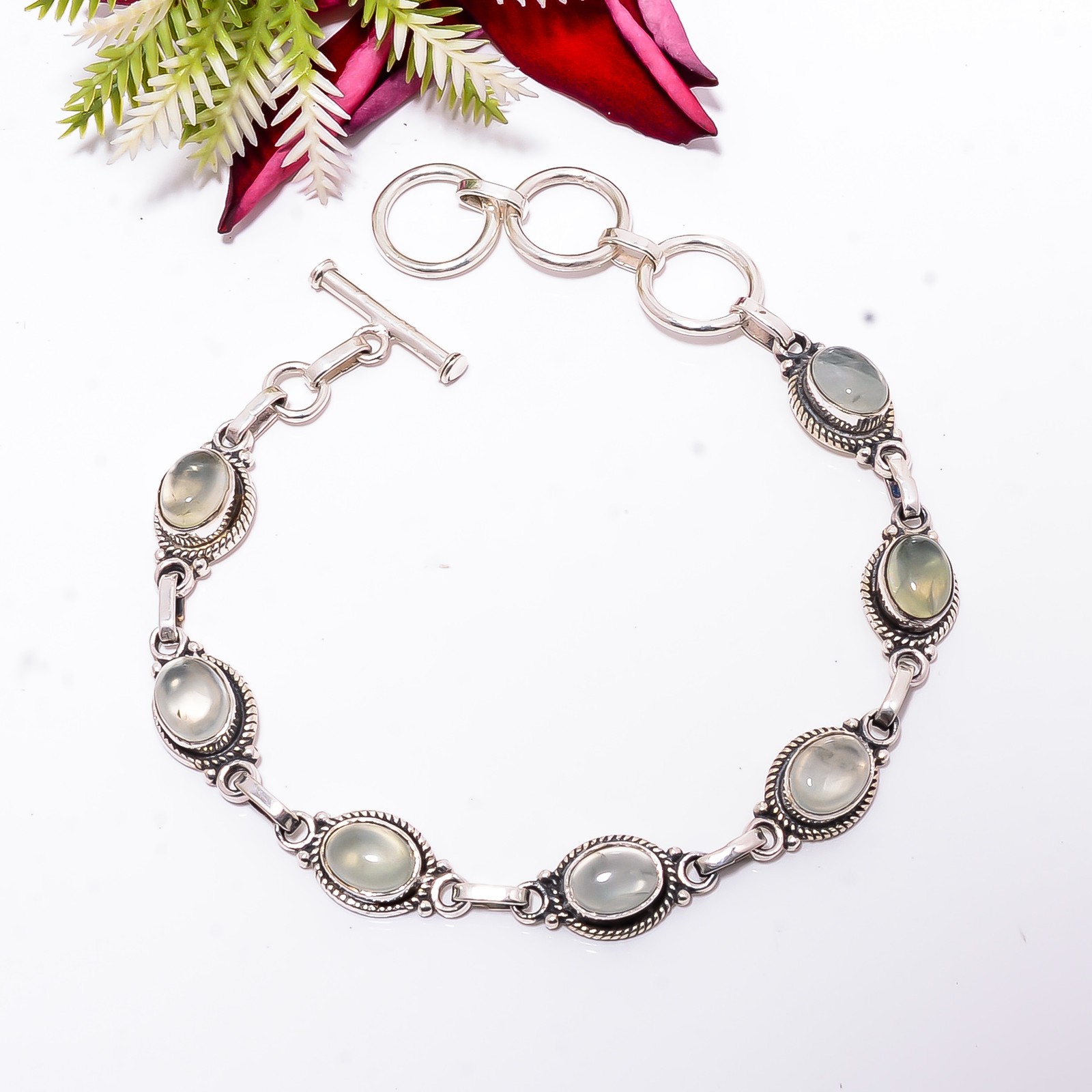 Prehnite – South Africa 925 Sterling Silver Adjustable Bracelet 8.99″ B83451