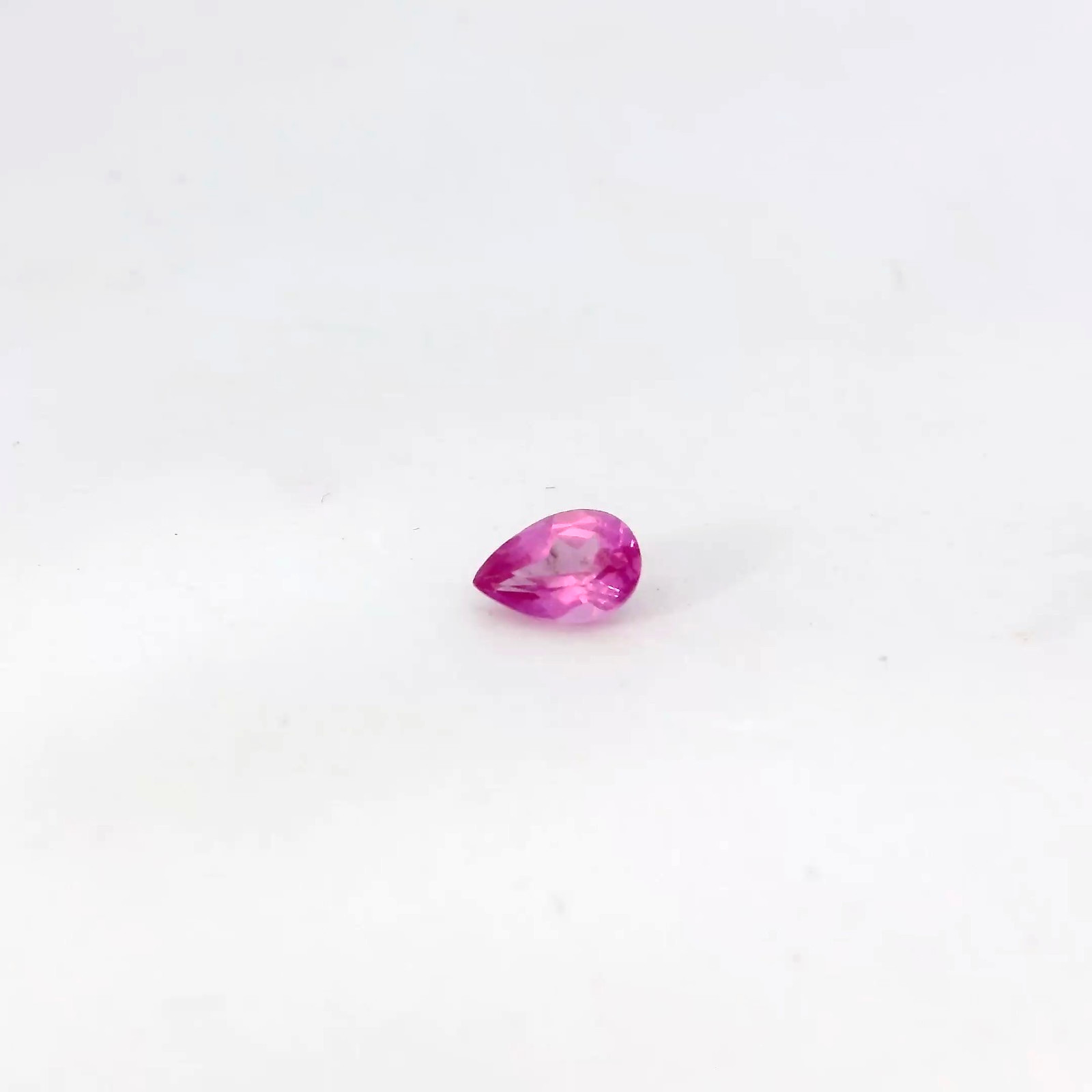 0.52ct Loose Pear Heat Treated Dark Pink Topaz Gemstone 6 x 4 mm