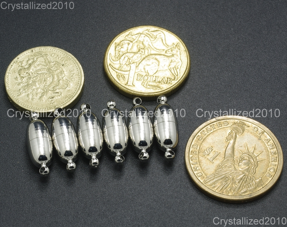 Pewter Plated Strong Magnetic Smooth Metal Connector Clasps Findings 7mm x 20mm
