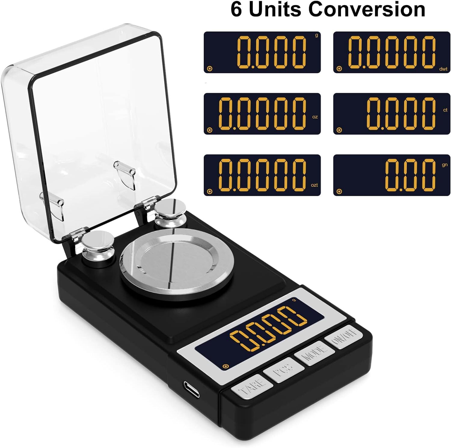 High Precision 100G Matte Black Weigh Scale Tare Function Count Jewelry Reloa…