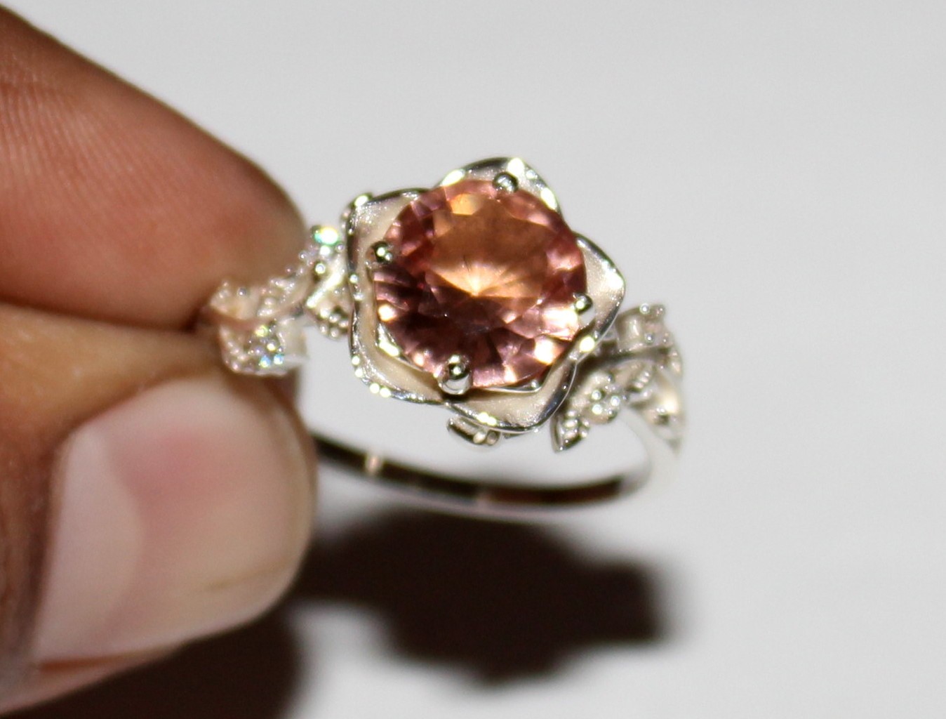 Genuinely 4 Color Change Zultanite Ring, Alexandrite Sterling Silver Flower Ring