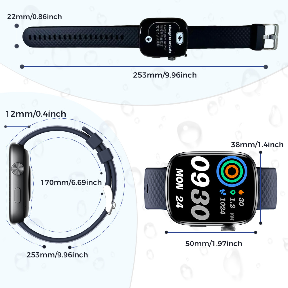 Smart Watch Bluetooth Call &1.95 HD Screen -Heart Rate SpO2 Sleep Monitor, 3ATM