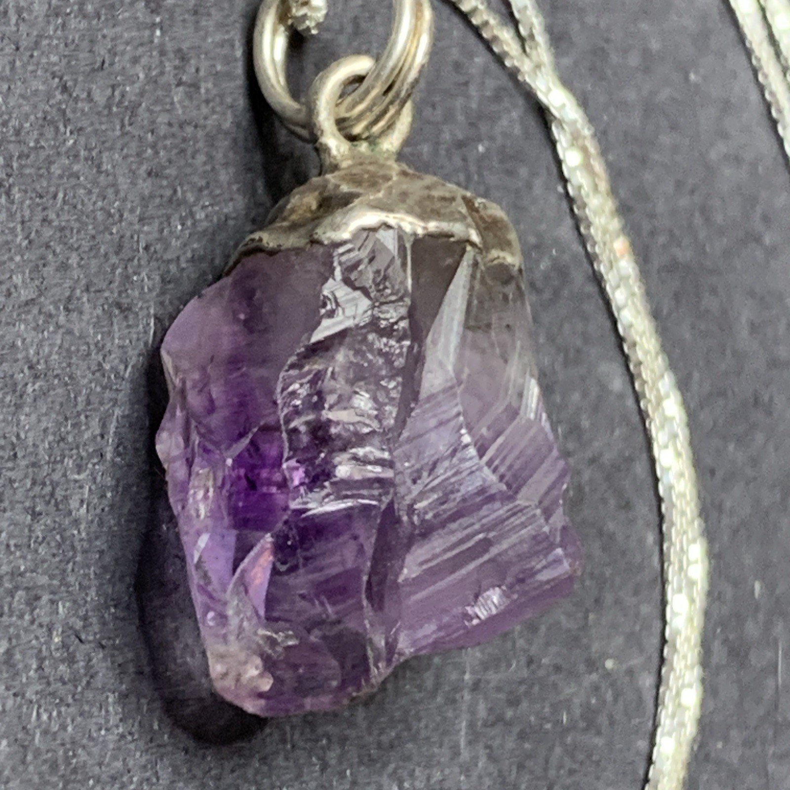 STERLING SILVER 925 Lot Necklace Pendant SS38 Amyethest Bohemian Hippie Crystal