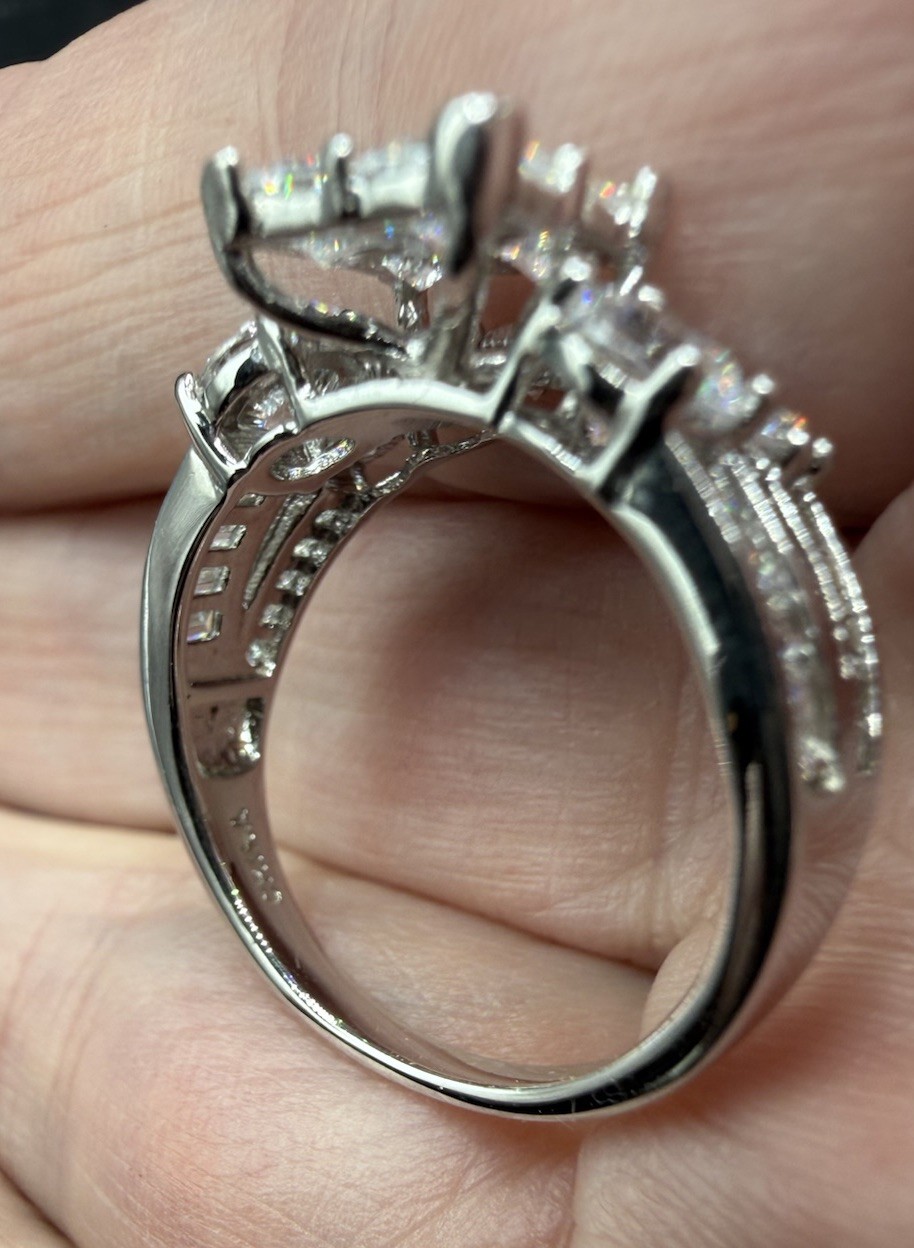 Brilliance Fine Jewelry Sterling Wedding Ring Size 7 – Simulated Diamond
