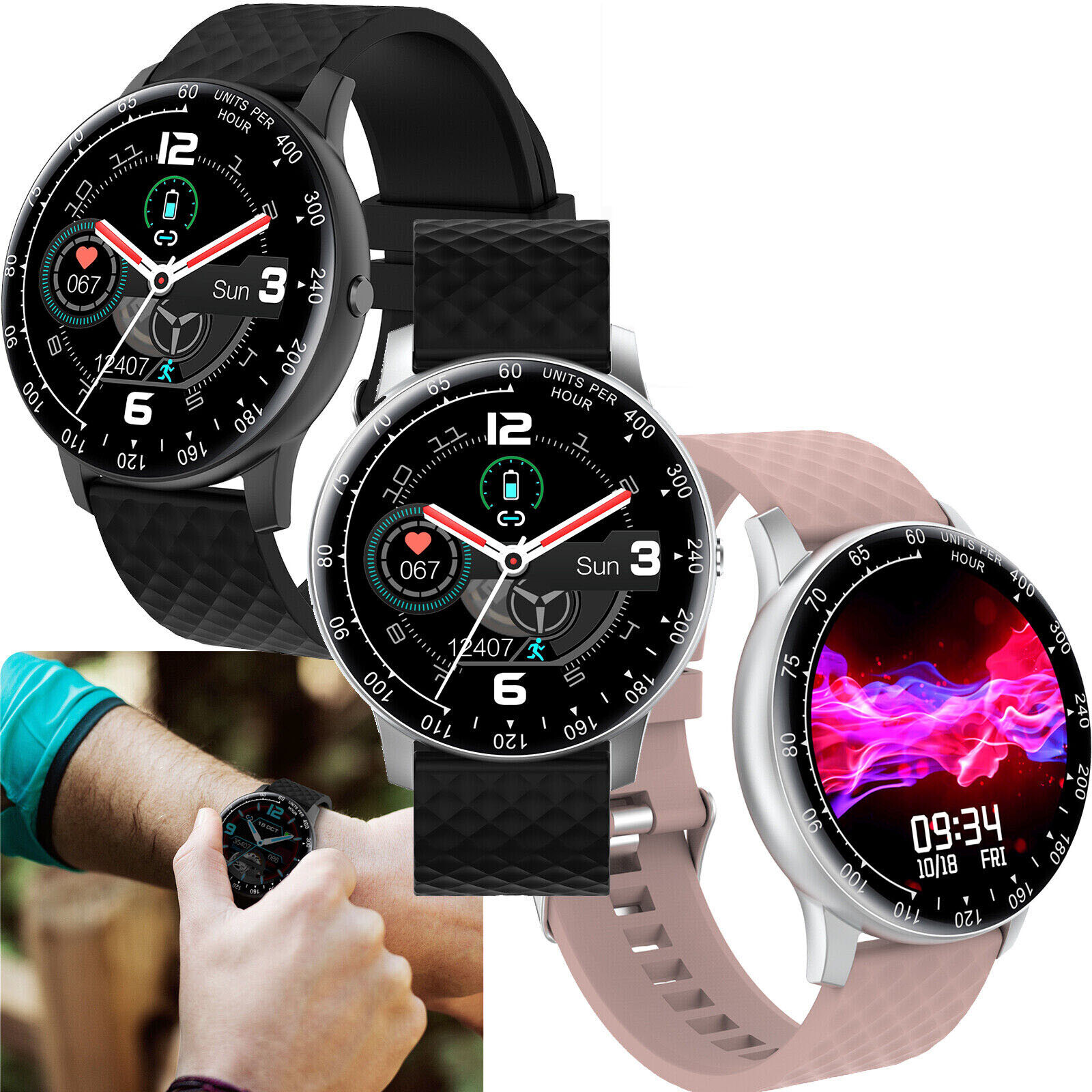 Bluetooth Smart Watch Fitness Tracker Pedometer Sleep Monitor Men‘s Watches-*
