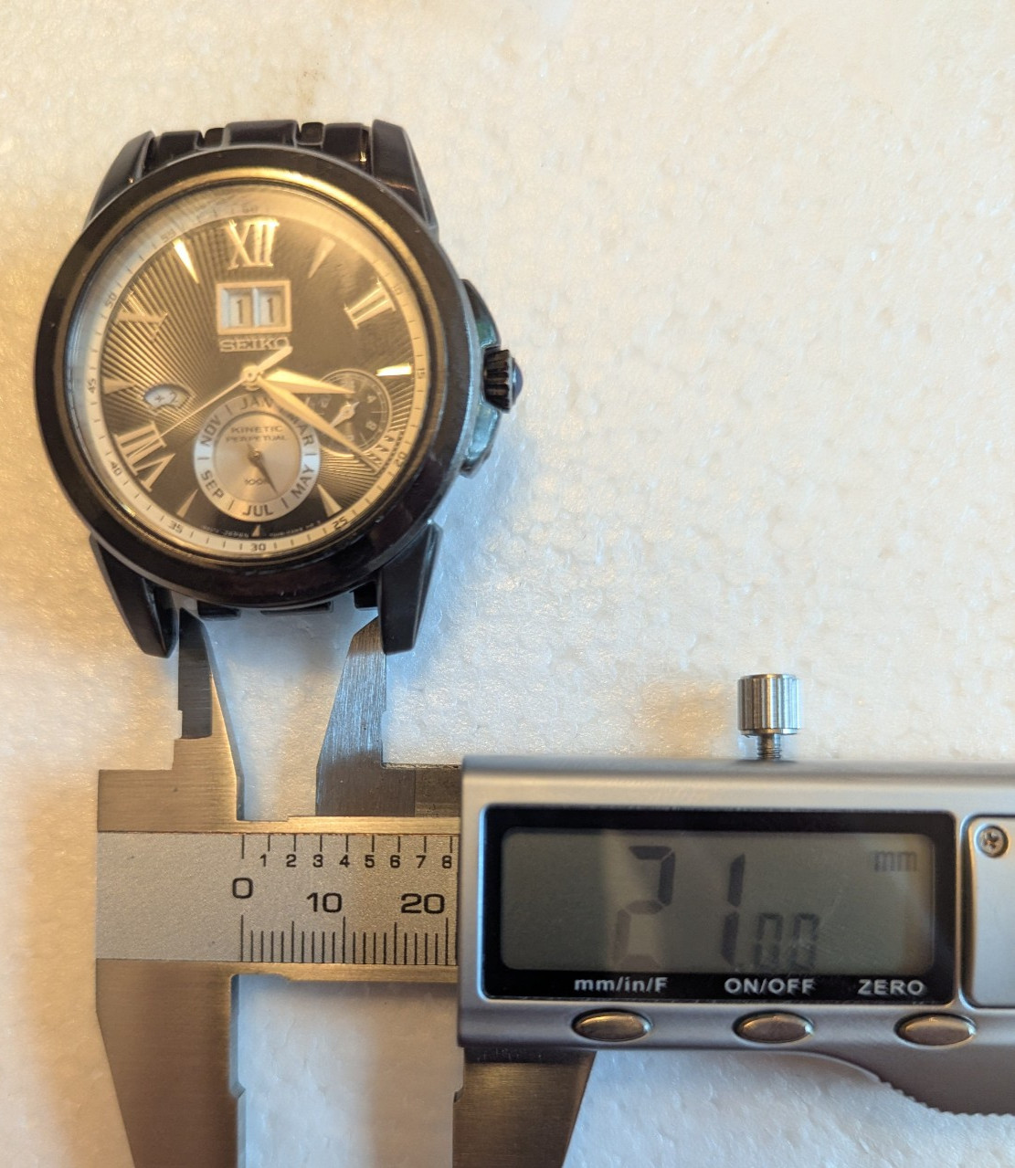 Seiko Premier Kinetic Perpetual Big Date Black Sapphire 7D48-0AM0| New Cap & Kit