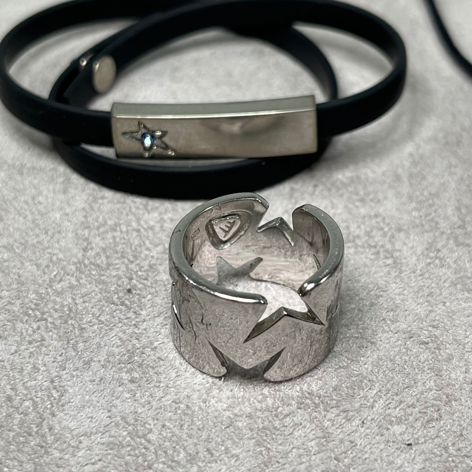 Thierry Mugler Angel Solid Perfume Pendant Necklace, 925 Silver Ring, Bracelet