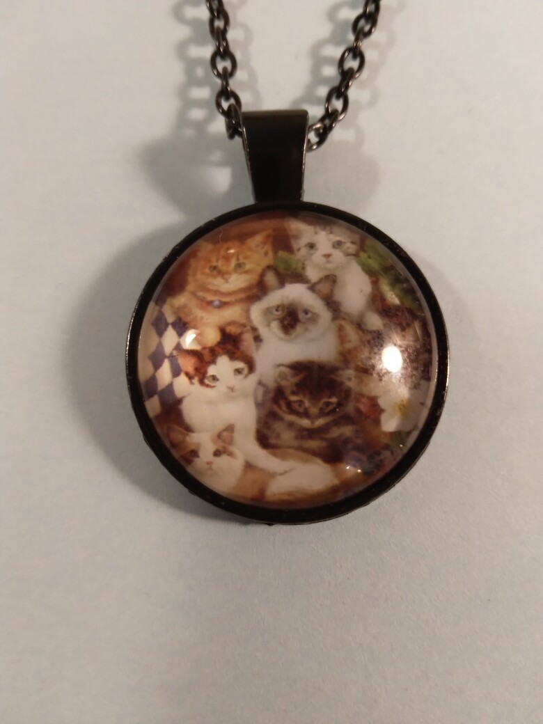 Kitten pendant on 19 1/2 inch Black necklace 248899