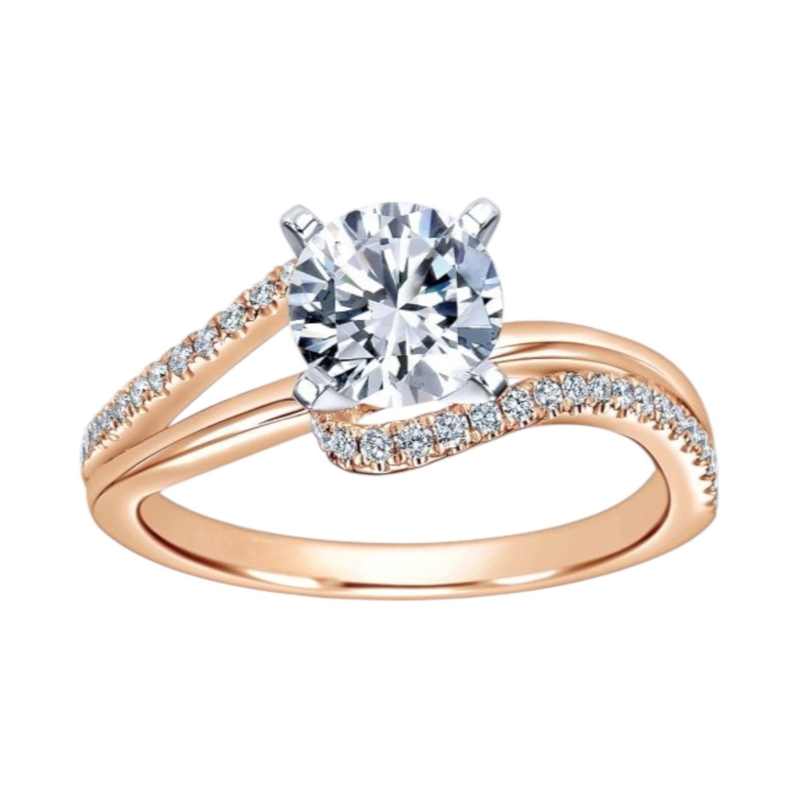 3.75 Ct Round Cut IGI Certified Lab Grown Diamond Women Ring 18k Multi-Tone Gold