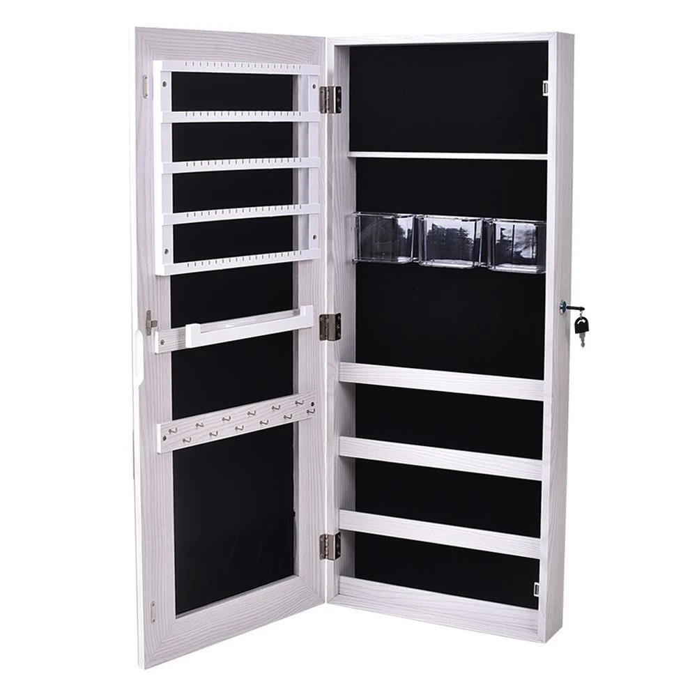 Wall-Mount/Door-Hanging Armoire Lockable Storage Organizer W/ Drawers White