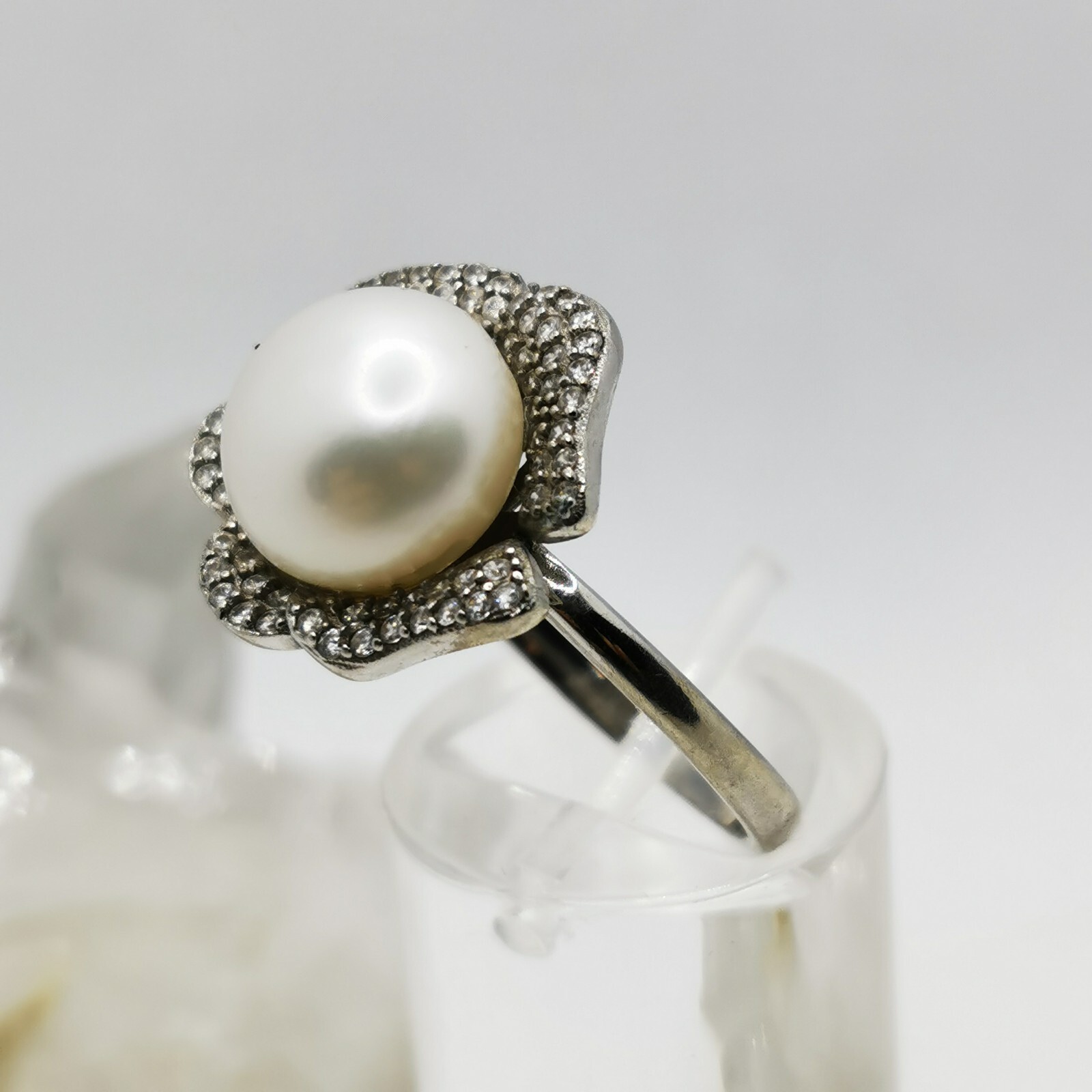 Beautiful pearl women’s ring precious 925 silver gemstone